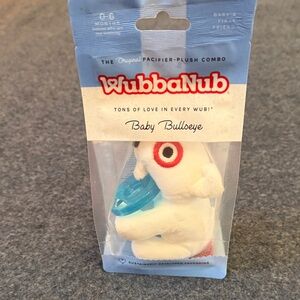 Target WubbaNub Baby Bullseye Plush Pacifier - White and Blue